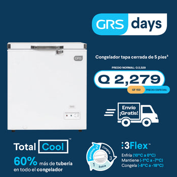 Congelador tapa cerrada 5 pies³